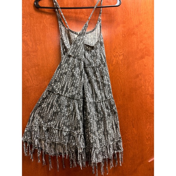 Billabong Dress Tank Top Fringe Layered Aztec Print Sleeveless‎ Large - Picture 2 of 9